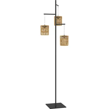 Stojací lampa Ratanová solární lampa 178 x 45 cm | černo-žlutá