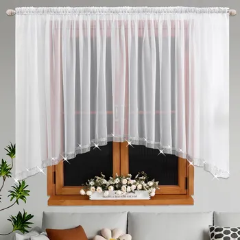 Obraz Záclona Voálová Dekorativní do Oblouku s Cirkony na Pásce 400x150