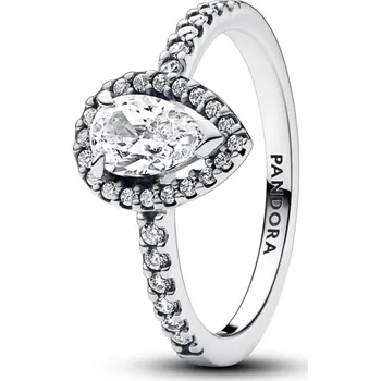 Prsten PANDORA stříbrný prsten Třpytivá aureola ve tvaru hrušky 48