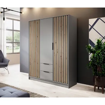 Šatní skříň Skříň Family Meble SOREN 3D BL 155 x 200 x 51 cm šedá