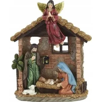 Vánoční dekorace Klasický Vánoční Betlém s Andělem 21,5 cm z Pryskyřice Figurka