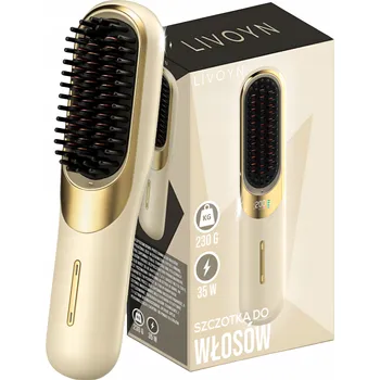 Žehlička na vlasy ELEKTRICKÝ KARTÁČ NA ROVNÁNÍ VLASŮ ŽEHLIČKA NA VLASY NA VLASY BÉŽOVÝ GlamBrush