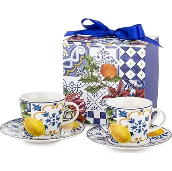 Sada šálků a podšálků pro 2 osoby home & lifestyle 220 ml 177917 vícebarevná MLC