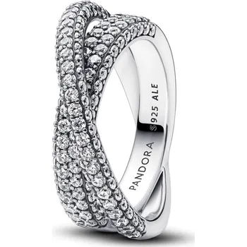 Oblečení a móda PANDORA prsten Dva překřížené kroužky s pavé 56