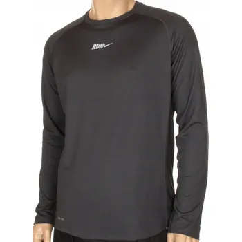 Pánské tričko Prodyšné běžecké tričko s dlouhým rukávem Nike Sublimated, velikost XL