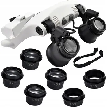 Lupa Lupa brýle hodinářské pro opravy 2 LED 25x vysoká kvalita provedení