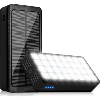 Powerbanka SOLÁRNÍ POWERBANKA USB-C 32 LED 30000 mAh 4X USB Zelená