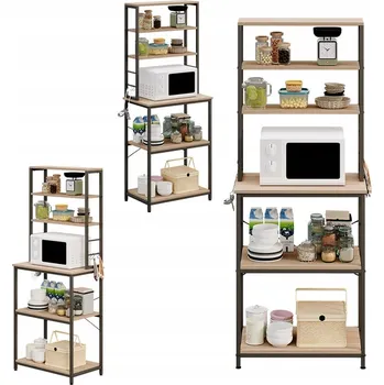 Šatní skříň WIELOFUNKCYJNY REGAŁ SZAFKA KUCHENNA SVĚTLE HNĚDÁ SONOMA LOFT 6 POLIC