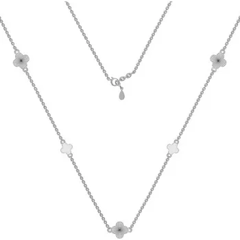 Náhrdelník Argento 92091 Stříbrný náhrdelník - čtyřlístek, délka 43 až 46 cm