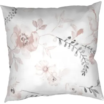 DADKA VRACOV Povlak na polštář krep Kvítí pudrové na bílém Rozměr: 40x50