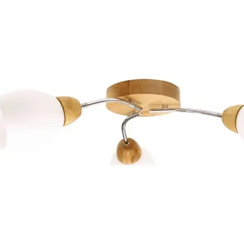 Santa Stropní Svítidlo 3xE27 Max.60W Bříza/Chrom Kov/Bílé skleněné stínidlo