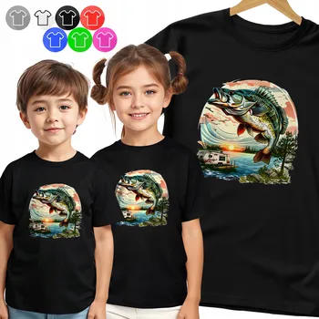 Chlapecké tričko DĚTSKÉ TRIČKO T-SHIRT - RYBÁŘ – OKOUN S NÁSTRAHOU VZOR - XXS