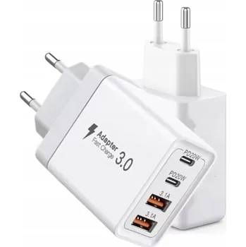 2 KS 40W RYCHLÁ SÍŤOVÁ NABÍJEČKA - 2x USB-C 2x USB-A PD+QC