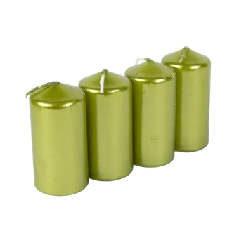 Svíčka Svíčky 4x8cm zelené 4ks