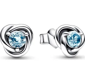 Módní doplněk PANDORA náušnice Vodově modrý kruh věčnosti