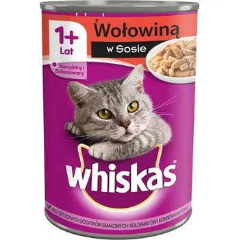 Krmivo pro kočku Krmivo mokré Whiskas Adult Hovězí maso v omáčce 400 g 24 konzerv