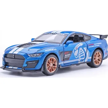 autíčko FORD MUSTANG SHELBY GT500 KOVOVÝ MODEL AUTA 1:32 ZVUK SVĚTLO MODRÝ