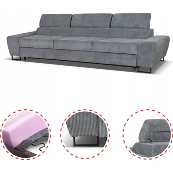 Pohovka Rozkládací pohovka/gauč pro 3 osoby Savio s funkcí spaní Family meble šedý manšestr