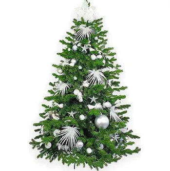 Vánoční stromek LAALU Vánoční stromek zdobený - POLÁRNÍ BÍLÁ II, 139 ks ozdob, 270 cm
