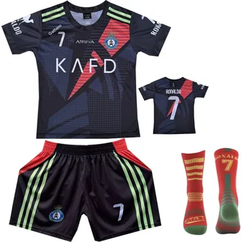 Numberoplus Dětský fotbalový dres + fotbalové ponožky Al Nassr FC - Cristiano Ronaldo CR7 Velikost: 13 let (vel.152)