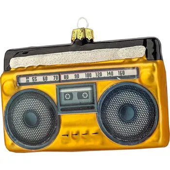 Vánoční ozdoba VÁNOČNÍ KOULE RETRO - RÁDIO FOLKSTAR 7.5 cm vícebarevná