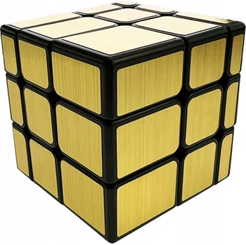Hlavolam ORIGINÁLNÍ SEŘÍZENÁ ZLATÁ KOSTKA MIRROR SPEEDCUBE + PODSTAVEC