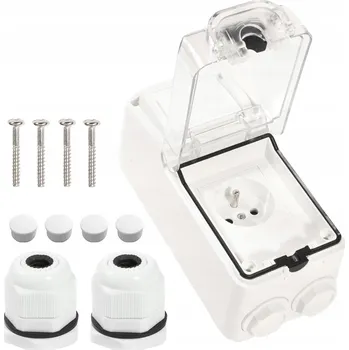 Elektrická zásuvka Hermetická Elektrická Zásuvka bílá