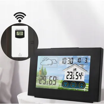 Meteostanice METEOROLOGICKÁ STANICE TEPLOMĚR VLHKOMĚR VENKOVNÍ ČIDLO LCD VNITŘNÍ VENKOVNÍ