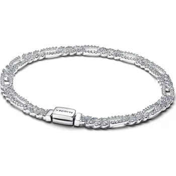 Řetízek PANDORA Náramek Kubánský řetízek s oválnými články 16