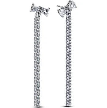 Náušnice PANDORA visací náušnice Mašlička s&nbsp;pavé