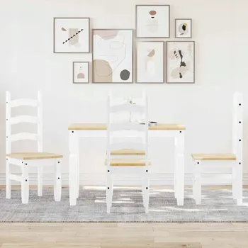 Jídelní set Jídelní set "Panama" 5 dílů, bílé masivní borovicové dřevo