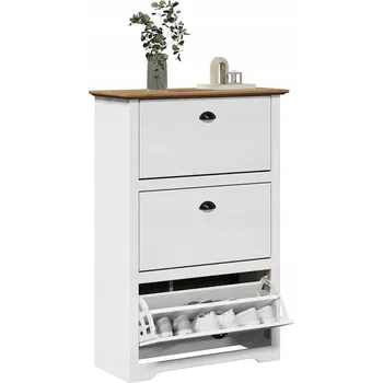 Botník VidaXL Botník BODO, bílo-hnědý, 80x35x118 cm