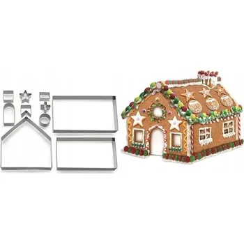 Nádoba na pečení FORMA DOMEČEK FORMIČKY VYKRAJOVÁTKA DOMEČEK CHATKA 3D SADA 10 KS