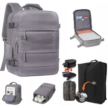 Městský batoh BATOH Příruční zavazadlo USB Vakuový vak Kompresní vak PAKKO 40x20x25 T701