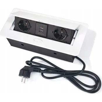 Elektrická zásuvka USB zásuvka do desky stolu Koloreno bílá
