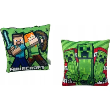 Polštář MINECRAFT POLŠTÁŘ POLŠTÁŘ VELVET PLYŠOVÝ CREEPER 40X40 DĚTSKÝ STEVE