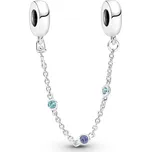 PANDORA bezpečnostní řetízek se třemi modrými kameny