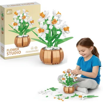 ostatní stavebnice Lebula Sada stavebních bloků cívek 550 el. kusy narcisů v květináči