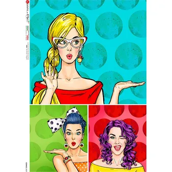 Umělecký papír Rýžový papír na decoupage - A4- Komiksy 0027