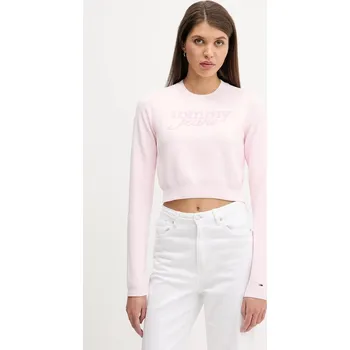 Dámský svetr Svetr Tommy Jeans dámský, růžová barva, DW0DW22028 03X, vel. L