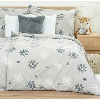 Povlečení 4Home Flanelové povlečení Snow Romance, 160 x 200 cm, 70 x 80 cm, šedá