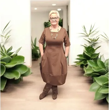 Dámské šaty Balonové šaty Barva: Čokoláda, Size system: One size