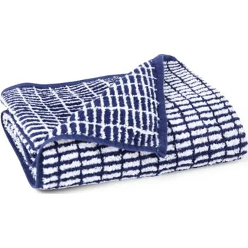 Bílá/modrá froté osuška s příměsí bambusu 70x140 cm Nuance – JUNA ID_1807910