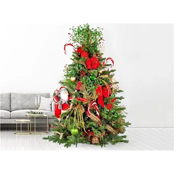 Vánoční stromek LAALU Vánoční stromek zdobený - SANTA CLAUS II, 124 ks ozdob, 270 cm