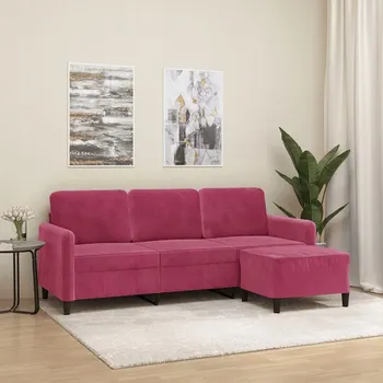 Pohovka Pohovka VidaXL 198 x 77 cm sametová červená