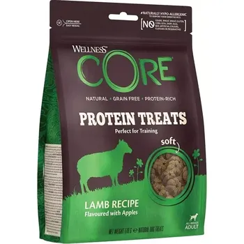 Krmivo pro psa Wellness Core protein treats trainers, jehněčí a jablko 170g (Tréninkový pamlsek)