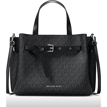 Michael Kors kabelka Emilia medium logo silver černá