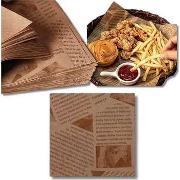 Jednorázové nádobí Papier Spożywczy 100 szt Do Pieczenia a balení potravin 28 x 28 cm Listy