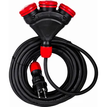 Napájecí kabel SCHMITH Prodlužovací Kabel gumový HI-TEK 3 zásuvky 3x2.5 mm 10 m IP54 SPPLJ-43-10