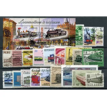 Poštovní známka TGW.cz Sestava známek - železnice - 25 ks